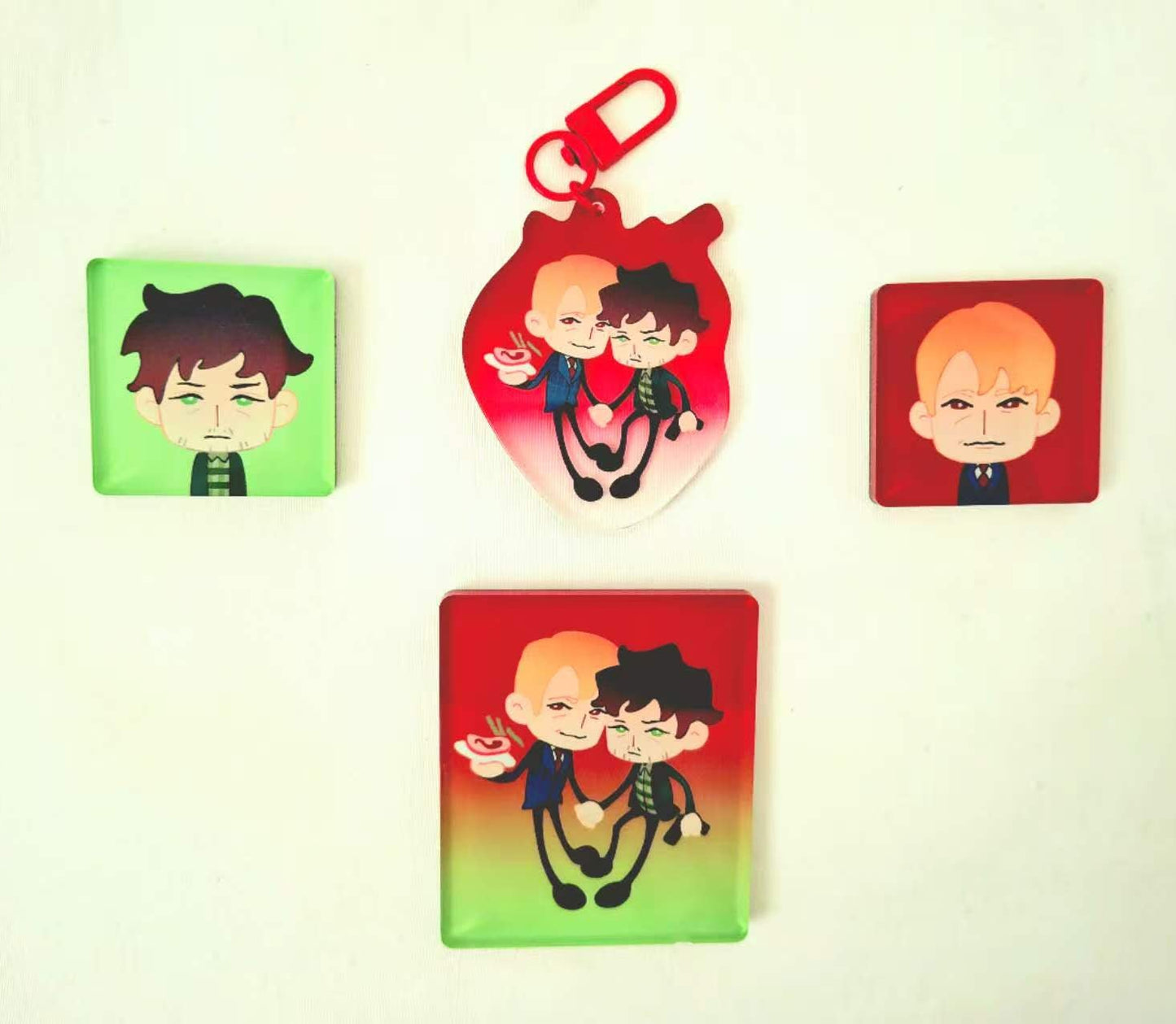 Acrylic Magnet & Keychain set